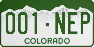 CO license plate 001NEP