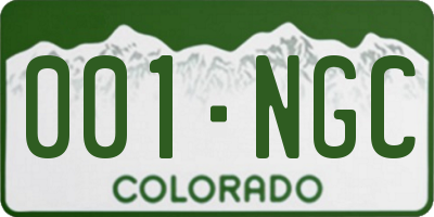 CO license plate 001NGC