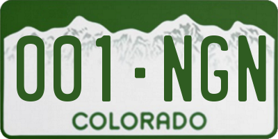 CO license plate 001NGN