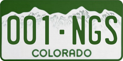CO license plate 001NGS