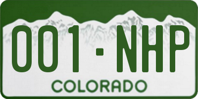 CO license plate 001NHP