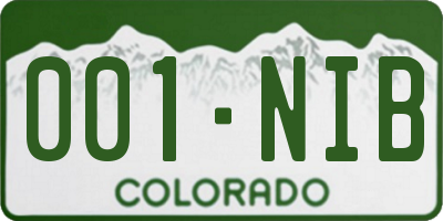 CO license plate 001NIB