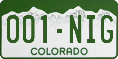 CO license plate 001NIG