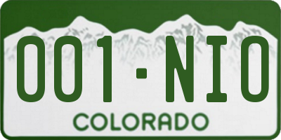 CO license plate 001NIO