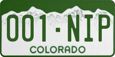 CO license plate 001NIP