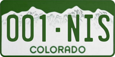 CO license plate 001NIS