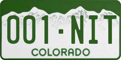 CO license plate 001NIT