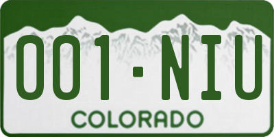 CO license plate 001NIU