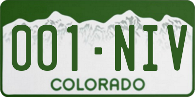 CO license plate 001NIV