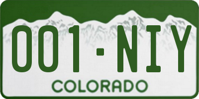 CO license plate 001NIY