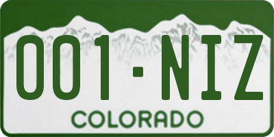 CO license plate 001NIZ