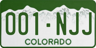 CO license plate 001NJJ