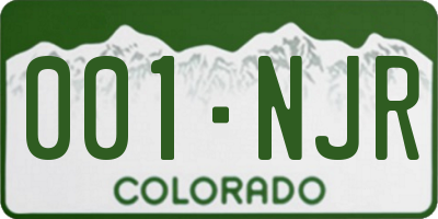 CO license plate 001NJR