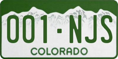 CO license plate 001NJS