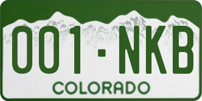 CO license plate 001NKB