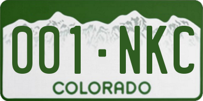 CO license plate 001NKC