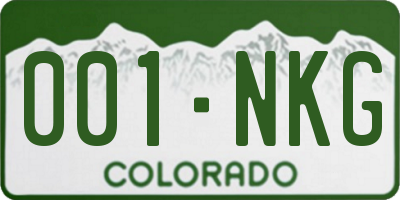 CO license plate 001NKG