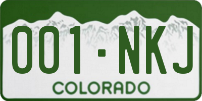 CO license plate 001NKJ