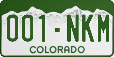 CO license plate 001NKM