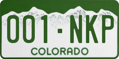 CO license plate 001NKP