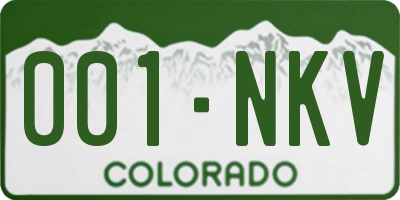 CO license plate 001NKV