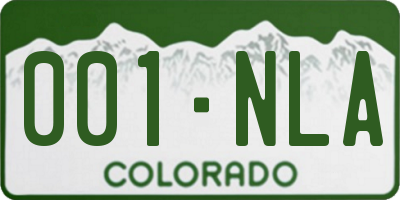 CO license plate 001NLA