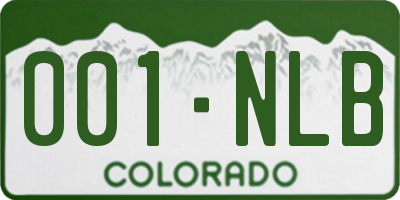 CO license plate 001NLB