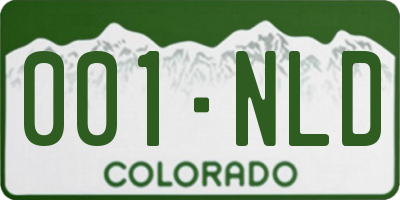 CO license plate 001NLD