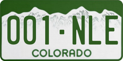 CO license plate 001NLE