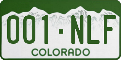 CO license plate 001NLF