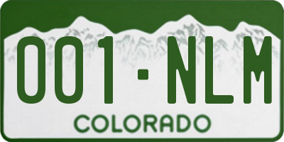 CO license plate 001NLM