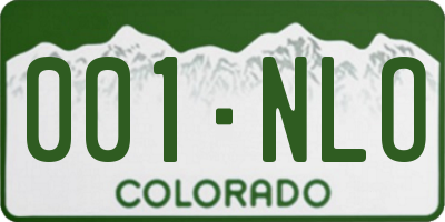 CO license plate 001NLO