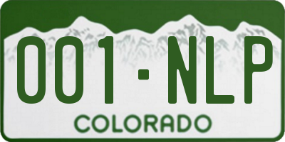 CO license plate 001NLP