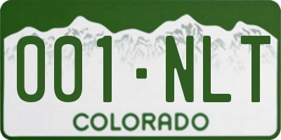 CO license plate 001NLT