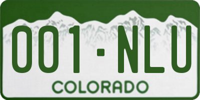 CO license plate 001NLU