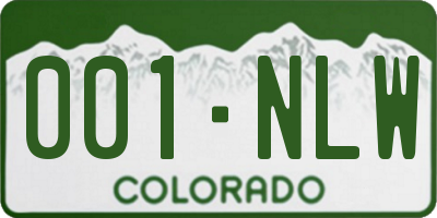 CO license plate 001NLW