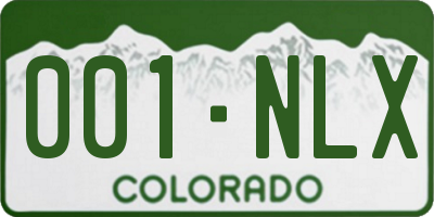 CO license plate 001NLX