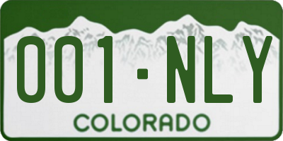 CO license plate 001NLY