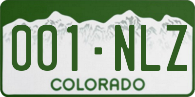 CO license plate 001NLZ