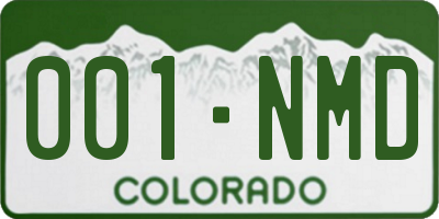 CO license plate 001NMD