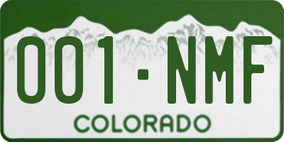 CO license plate 001NMF