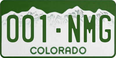 CO license plate 001NMG