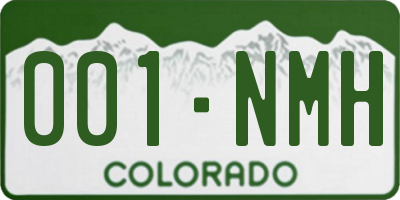 CO license plate 001NMH