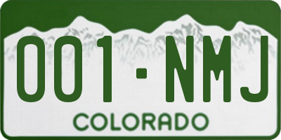 CO license plate 001NMJ