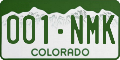 CO license plate 001NMK