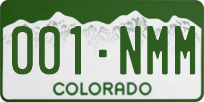 CO license plate 001NMM