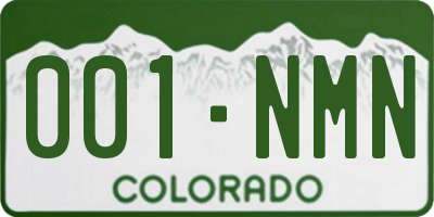 CO license plate 001NMN