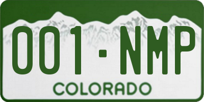 CO license plate 001NMP