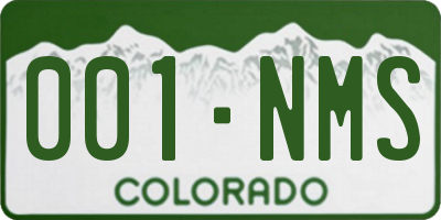 CO license plate 001NMS