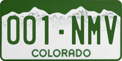 CO license plate 001NMV